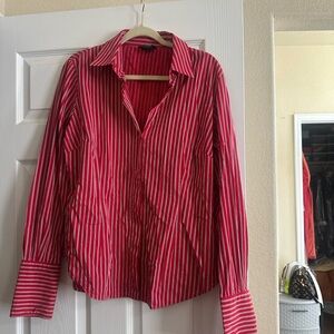 Red Striped women Shirt